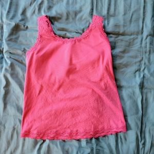 NWT Bravissimo PJ Lace Vest Top in Berry Pink Color Sz 38 HH-J